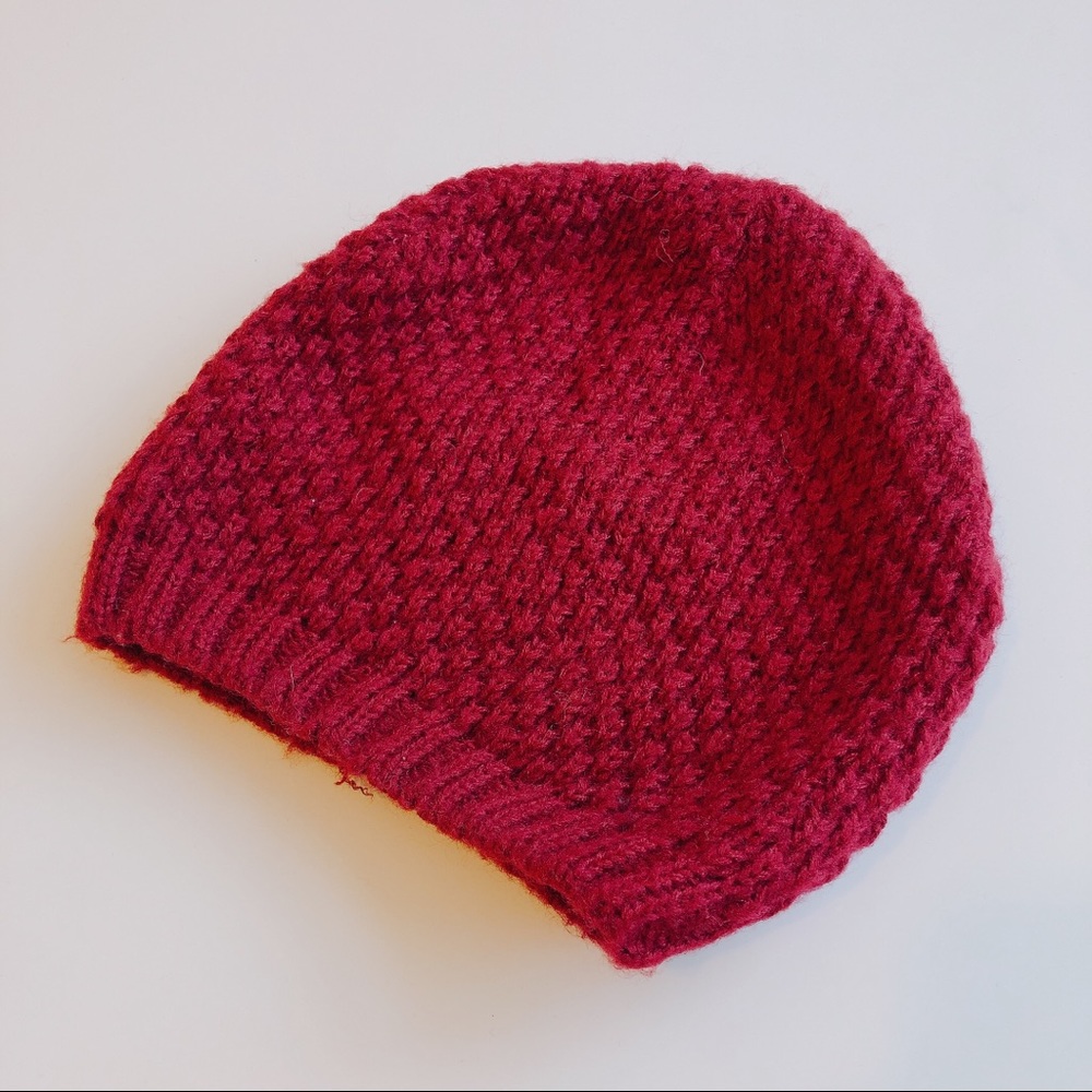 Topshop red knit beanie